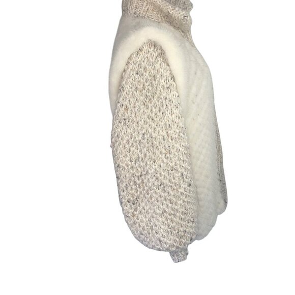 Vintage Womens Jacket Vest Size Medium Cream Knit Convertible Casual Wool - Picture 9 of 9